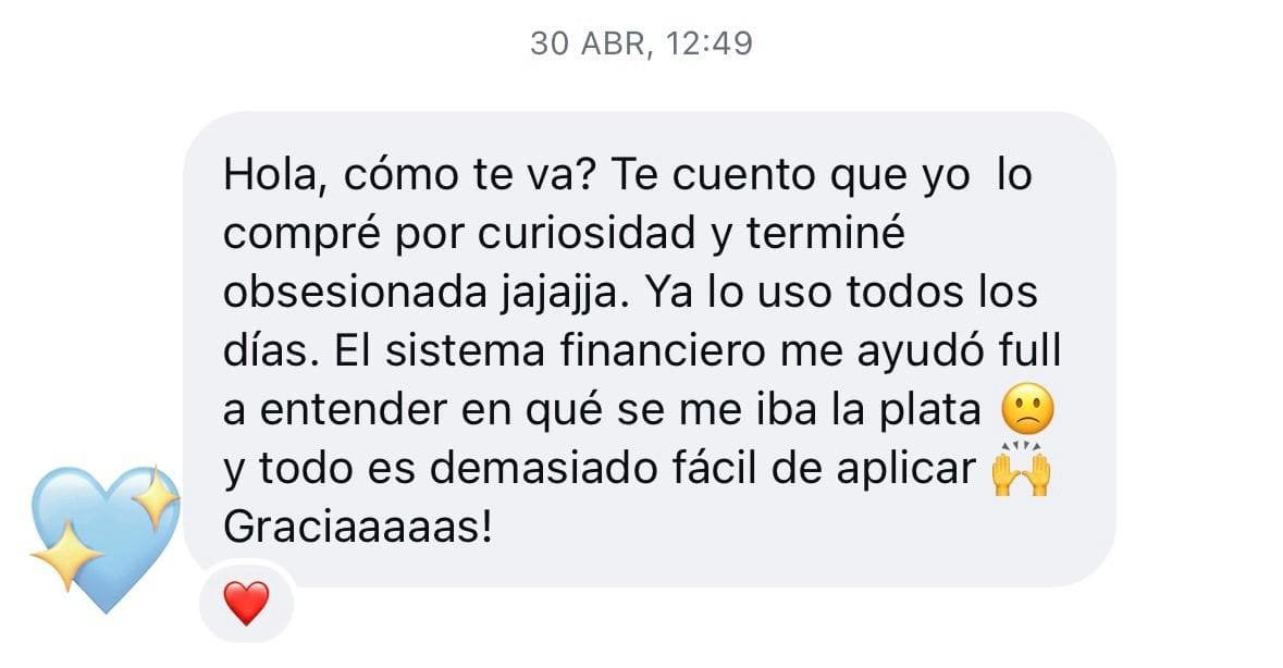 Captura real de WhatsApp: comentario sobre el uso diario del sistema financiero