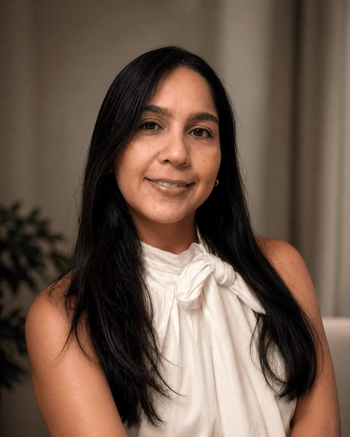 Angélica en un retrato de cerca